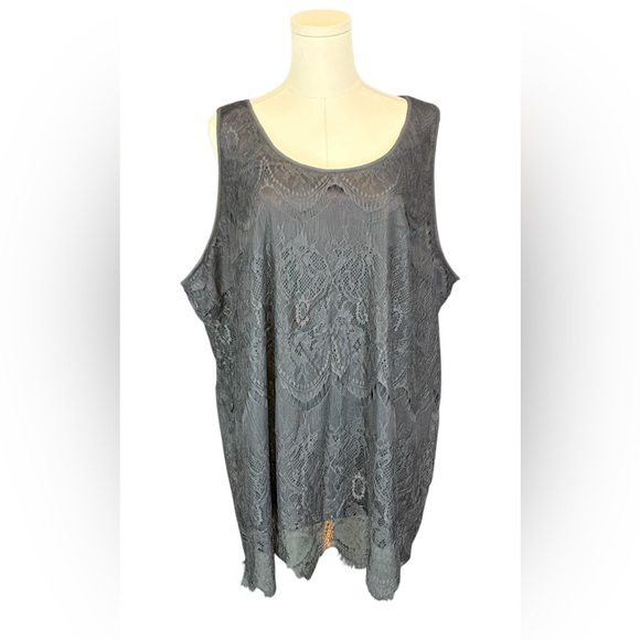 Maurices Black Tank‎ with Sheer Lace Overlay (Size 3) - Picture 1 of 3